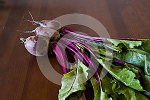 Fresh beetroot on wooden table