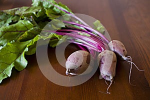 Fresh beetroot on wooden table