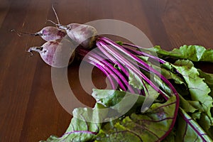 Fresh beetroot on wooden table