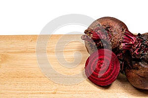 Fresh beets. Beets leaves and fresh beetroot. With copy space