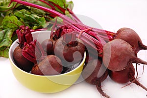 Fresh beets with leaves