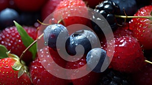 fresh berries background, healthy and tasty representation of food