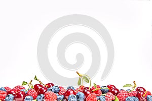 Fresh berries set isolated on white