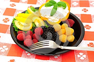 Fresh Berry And Cottage Cheese Salad