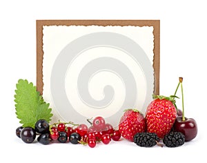 Fresh berry mix with banner
