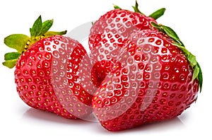 Fresh berry strawberry with green leaf. Fruity
