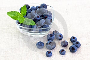 Fresh bilberries in a bowl