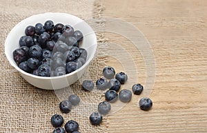 Fresh bilberries in a bowl