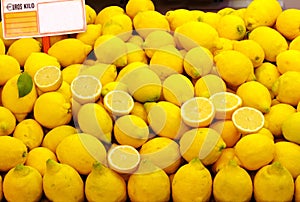 Fresh bio lemons in Spain, Valencia