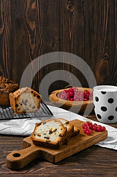 Fresh biscuit cake on the table