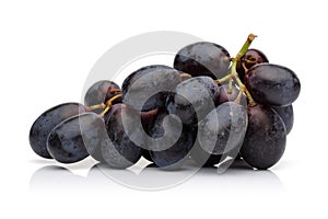 Fresh black grape isolated on white