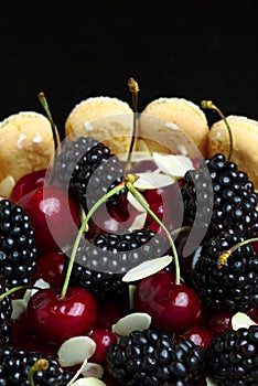 Fresh blackberry and cherry cake