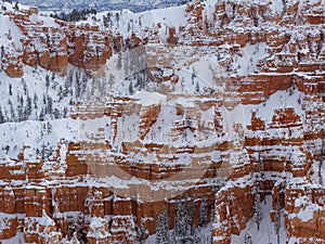 Snow in Brice Canyon photo
