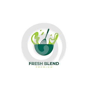 Fresh blend salad smoothies green healthy logo icon symbol