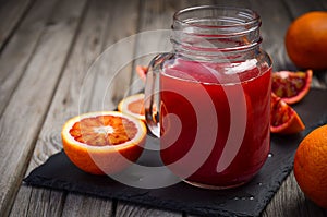 Fresh blood orange juice.