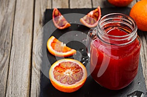 Fresh blood orange juice.