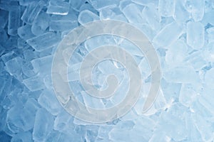 fresh blue ice cubes background