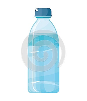 Fresh blue purified water in plastic container