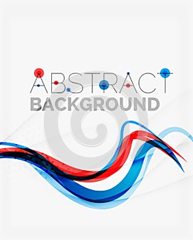 Fresh blue and red wave line