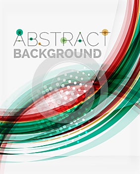 Fresh blue and red wave line