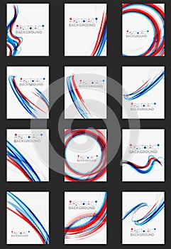 Fresh blue and red wave line