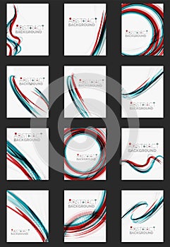 Fresh blue and red wave line