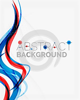 Fresh blue and red wave line