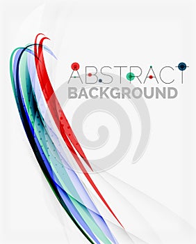 Fresh blue and red wave line