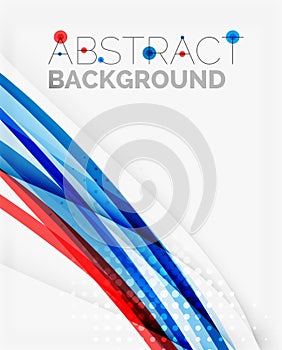 Fresh blue and red wave line