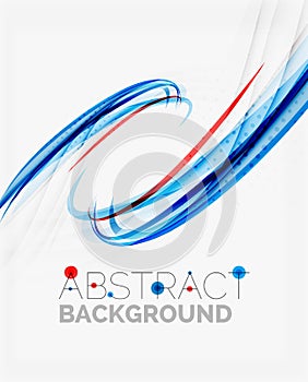 Fresh blue and red wave line