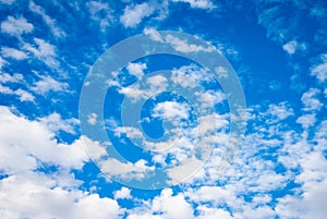 Fresh blue sky background with clouds