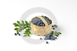 Fresh blueberries in basket