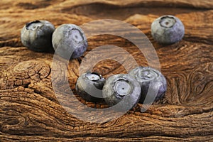 Fresh blueberry on wooden background