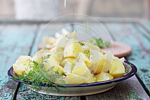 Fresh boiled potatoes