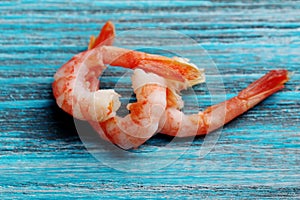 Fresh boiled shrimps