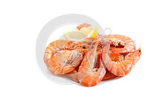 Fresh boiled shrimps photo