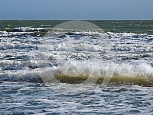 Fresh bouncing waves after windy storm at East Wittering