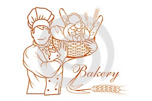 Fresh bread. Bakery products.