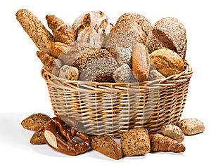 Fresh bread in a basket