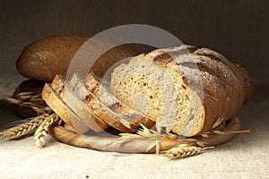 Fresh bread with cereals of wheat