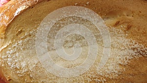 Fresh Bread Draped with White Sugar