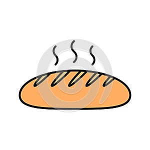 Fresh bread loaf color icon photo