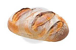 Fresh Bread Loaf Isolated on White Background