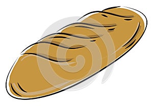Fresh bread loaf vector illustration