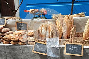 Fresh bread on a market in Bedoin, France