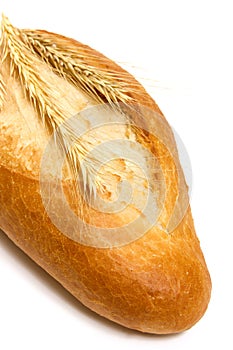 Fresh bread over white background