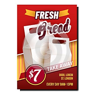 Fresh Bread Package Promotional Poster Vector