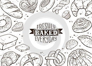 Fresh Bread Poster Vector Ilustration