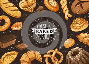 Fresh Bread Poster Vector Ilustration