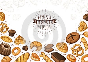 Fresh Bread Poster Vector Ilustration